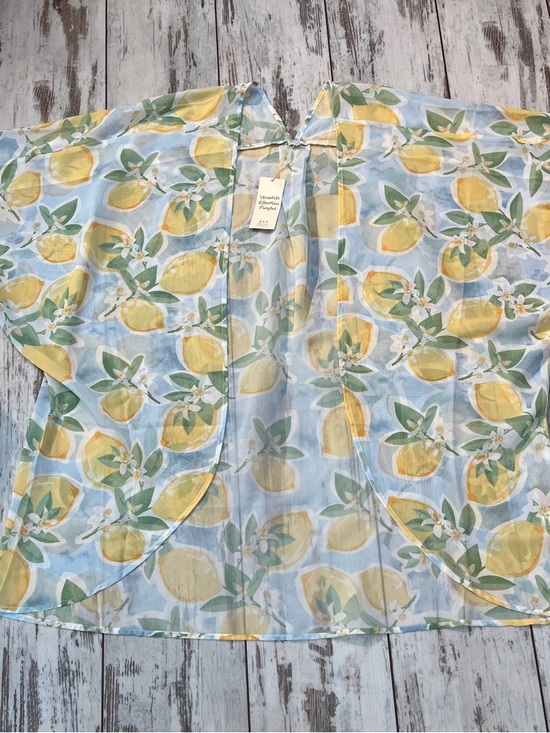 Moss Rose NWT Lemon Print Chiffon Kimono Beach Cover Up One Size Yellow - Picture 14 of 16